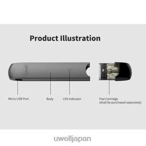 UWELL YEARN ポッドデバイス (ポッドは含まれません) | UWELL ベイプ 黒 J0X2T254